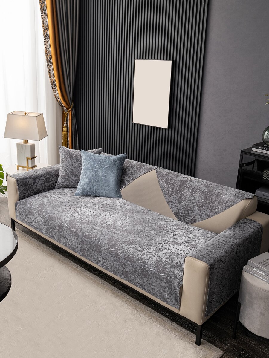 1pc Jacquard Anti-slip Sofa Towel - Multicolor - View 1