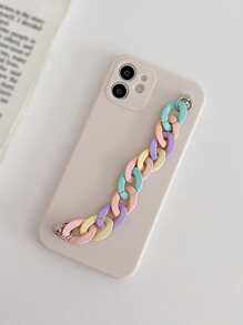 Minimalist Phone Case With Hand Strap Compatible With IPhone15/15Plus/15Pro/15Promax - Beige - View 4