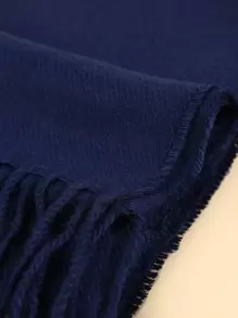 1 chiếc khăn quàng cổ hẹp bằng vải cashmere bắt chước rộng 30 cm dành cho nam, khăn choàng cổ hẹp cho cả nam và nữ, khăn quàng cổ cặp đôi Unisex thích hợp để sử dụng hàng ngày - Màu xanh hải quân - Xem 4