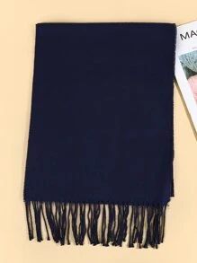 1 chiếc khăn quàng cổ hẹp bằng vải cashmere bắt chước rộng 30 cm dành cho nam, khăn choàng cổ hẹp cho cả nam và nữ, khăn quàng cổ cặp đôi Unisex thích hợp để sử dụng hàng ngày - Màu xanh hải quân - Xem 5