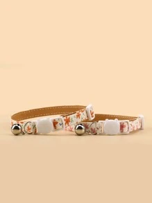 1pc Random Floral Print Pet Collar - Multicolor - View 3
