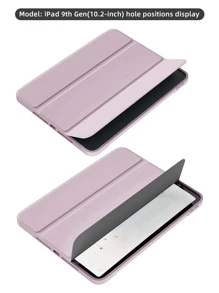 Vỏ phẳng gấp ba kiểu dáng thanh lịch tối giản Acrylic màu xanh băng giá, có thể đựng bút stylus - Màu tím  Violet - Xem 4