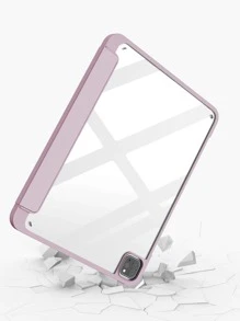 Vỏ phẳng gấp ba kiểu dáng thanh lịch tối giản Acrylic màu xanh băng giá, có thể đựng bút stylus - Màu tím  Violet - Xem 5