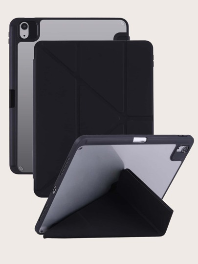 Acrylic Y-Fold Pen Slot Tablet Protective Case, Compatible With Ipad Mini 6/Mini 7/9.7/10.2/10.5/Air 4/Air 5/10th/10.9/Pro 11-Inch/Air 11(M2)/Air 13(M2)/Pro 11(M4)/Pro 13(M4) 2024 12.9-Inch/IPad Air 13(M3 2025)/IPad Air 11-Inch (M3) 2025/IPad (A16) 11 Inch 11th Generation 2025, Acrylic Has A Protective Film On Both The Inside And Outside That Needs To Be Peeled Off Before Use