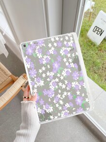 Ốp lưng trong suốt có hình hoa tương thích với iPad - Nhiều màu - Xem 1