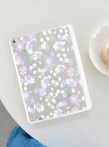 Ốp lưng trong suốt có hình hoa tương thích với iPad - Nhiều màu - Xem 3