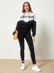 Mulvari Contrast Side Seam Leggings - Black and White - View 1