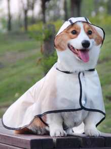 1pc Clear Pet Raincoat - Clear - View 2