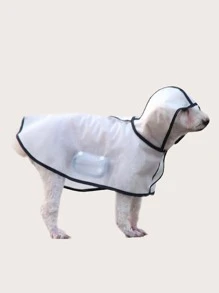 1pc Clear Pet Raincoat - Clear - View 4