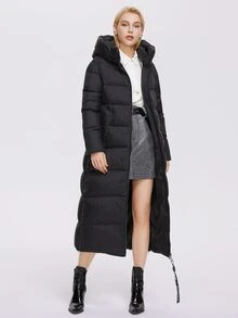 MIEGOFCE Long Sleeve Hooded Coat With Large Pockets, Winter - Black - View 4