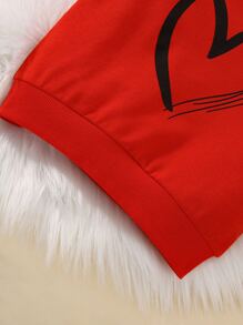 Baby Heart Print Sweatshirt & Sweatpants