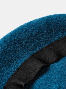 MOTF PREMIUM WOOL-MIX SOLID BERET - Blue - View 4