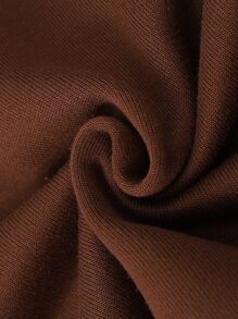 Manfinity Hypemode Men Letter Graphic Kangaroo Pocket Drawstring Oversize Hoodie - Coffee Brown - View 5