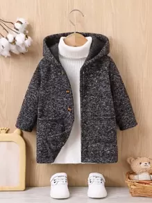 男嬰雙口袋連帽外套無毛衣 - 灰色 - 查看 1