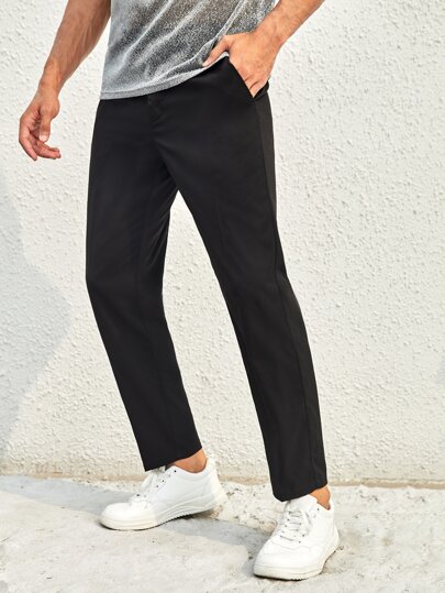 SHEIN Men Solid Straight Leg Pants
