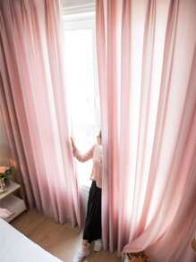 素色單片透視窗簾 - 藕粉色 - 查看 2