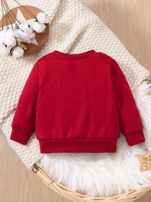 Baby Slogan Graphic Sweatshirt - Burgundy - View 2