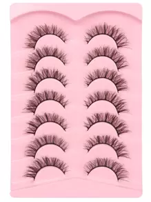 Himirell 7pairs Separated False Eyelashes Strip Lashes, Lashes, Eyelashes, Fake Lashes - Black - View 3