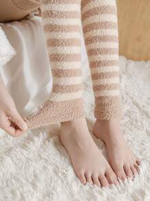 Polaina con patrón de rayas con bordado de dibujos animados - Multicolor - Ver 3