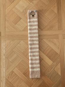 Polaina con patrón de rayas con bordado de dibujos animados - Multicolor - Ver 6