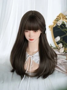 alicegarden 自然長款直筒人造假髮帶劉海 - 棕色 - 查看 6