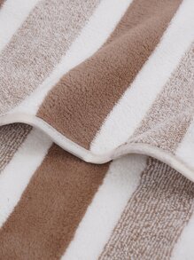 1 件装珊瑚绒柔软条纹浴巾或手巾纤维吸水柔软家用浴室或沙滩度假毛巾多种尺寸可选请选择您最喜欢的一款家居浴室装饰 - 彩色 - 查看 5