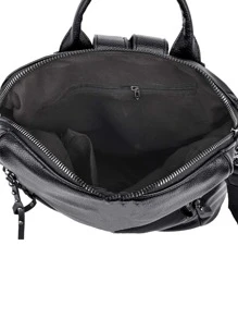 防水、輕盈、商務休閒多拉鏈經典背包，適合女士、菜鳥和白領，適合青少年女孩、女大學生、菜鳥和白領，非常適合辦公室、大學、工作、商務、通勤 - 黑色 - 查看 8