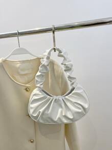 Mujeres Moda Bolso De Mano Plegado Elegante Hombro Damas Bolso De Compras Impermeable, Ligero, Casual, Minimalista Para Adolescentes, Estudiantes Universitarios, Novatos Y Trabajadores Blancos, Perfecto Para La Oficina, La Universidad, Trabajo, Negocios, Viaje - Blanco - Ver 2