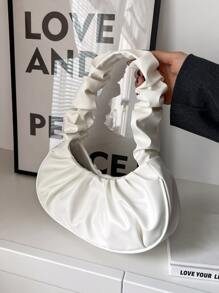 Mujeres Moda Bolso De Mano Plegado Elegante Hombro Damas Bolso De Compras Impermeable, Ligero, Casual, Minimalista Para Adolescentes, Estudiantes Universitarios, Novatos Y Trabajadores Blancos, Perfecto Para La Oficina, La Universidad, Trabajo, Negocios, Viaje - Blanco - Ver 6