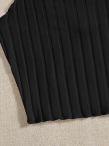 SHEIN EZwear Lettuce Trim Cami Top - Black - View 3