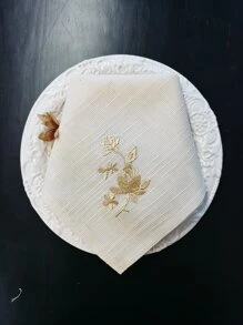 4入組花卉刺繡餐巾