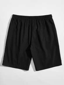 Manfinity Hypemode Men Chinese Letter & Fish Print Drawstring Shorts