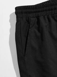 Manfinity Hypemode Men Chinese Letter & Fish Print Drawstring Shorts