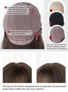 alicegarden 1 合成耐热长卷发棕色假发,带刘海,22 英寸长,由纤维制成,适合日常使用,自然逼真的假发。圣诞派对假期,Y2k 时尚由纤维制成的优雅假发,适合使用,自然逼真的假发 - 巧克力棕 - 查看 9