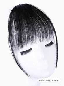 Short Straight Synthetic Hair Bangs With Sideburns - Black - View 3