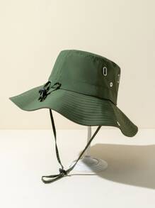 1pc Foldable Waterproof Bucket Hat, Outdoor Sun Protection Cap For Women/Men, Summer Vacation Hat - Army Green - View 1
