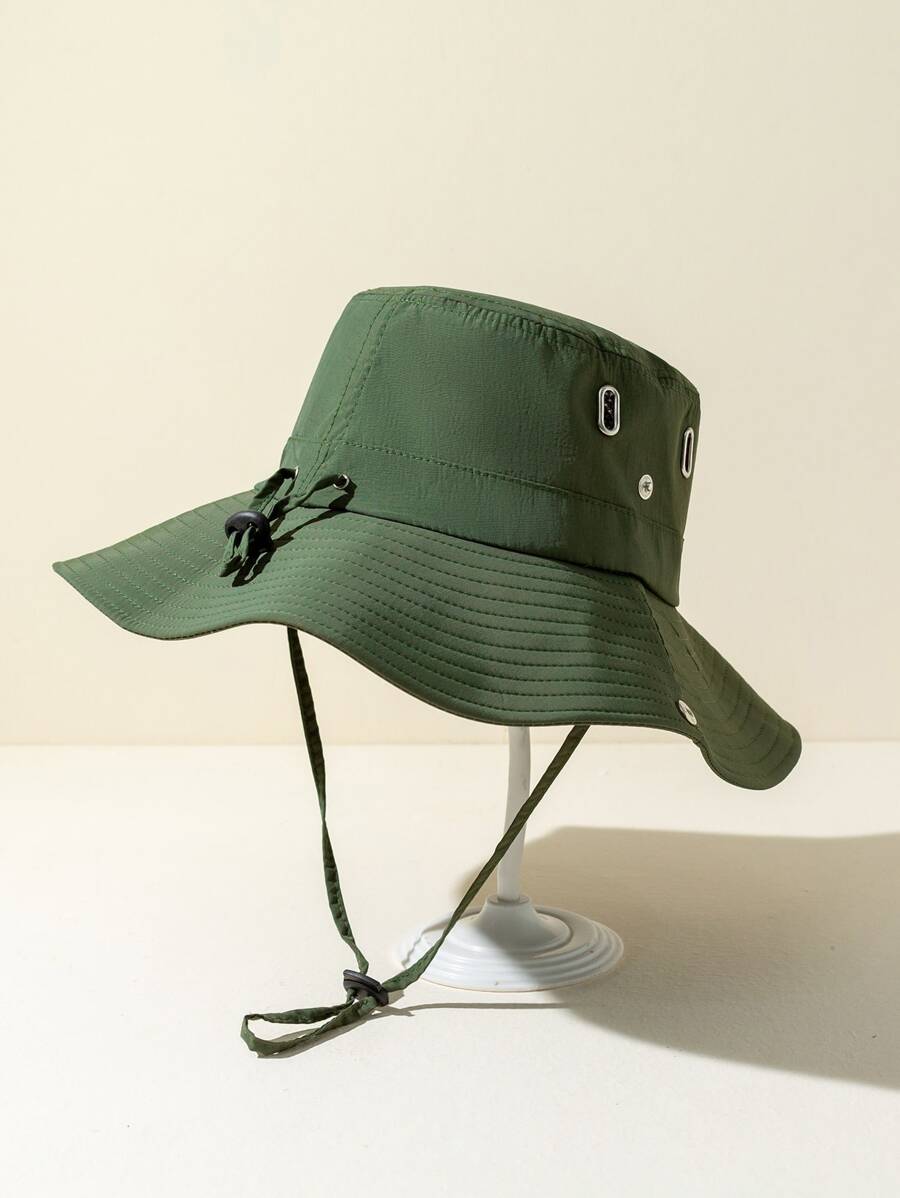 1pc Foldable Waterproof Bucket Hat, Outdoor Sun Protection Cap For Women/Men, Summer Vacation Hat - Army Green - View 1