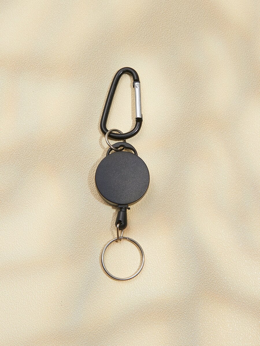 1个可伸缩钥匙扣，带户外登山扣、渔具锁扣、工具钩扣、塑料拉扣、易拉扣、钓鱼装备、户外用品、彩色伸缩扣、防丢。圣诞礼物创意 包袋配件 带身份证夹的挂绳 汽车配件 包袋挂饰 - 黑色 - 查看 1