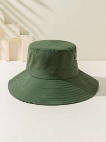 1pc Foldable Waterproof Bucket Hat, Outdoor Sun Protection Cap For Women/Men, Summer Vacation Hat - Army Green - View 2