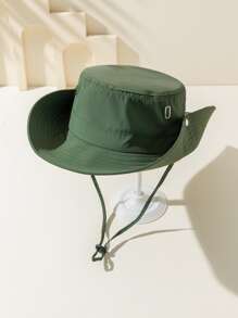 1pc Foldable Waterproof Bucket Hat, Outdoor Sun Protection Cap For Women/Men, Summer Vacation Hat - Army Green - View 3