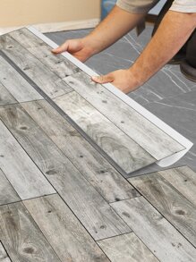 1pc Self-Adhesive PVC Floor Sticker, Simple Wooden Pattern Waterproof Removable Peel Stick Floor Tile For Bedroom, Living Room, Stickers, Wall Decal, Vinyl Decal For Home Decorations, Spring Decoration Items Refresh Your Home, Rama Decoration Stickers - Multicolor - View 1