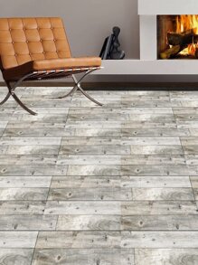 1pc Self-Adhesive PVC Floor Sticker, Simple Wooden Pattern Waterproof Removable Peel Stick Floor Tile For Bedroom, Living Room, Stickers, Wall Decal, Vinyl Decal For Home Decorations, Spring Decoration Items Refresh Your Home, Rama Decoration Stickers - Multicolor - View 4