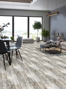 1pc Self-Adhesive PVC Floor Sticker, Simple Wooden Pattern Waterproof Removable Peel Stick Floor Tile For Bedroom, Living Room, Stickers, Wall Decal, Vinyl Decal For Home Decorations, Spring Decoration Items Refresh Your Home, Rama Decoration Stickers - Multicolor - View 6