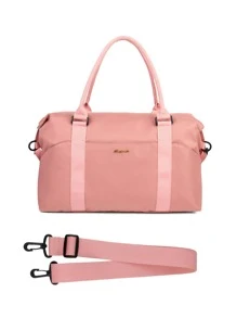 LEQUEEN 1 pieza Bolsa de pañales con estampado de letra - Rosa - Ver 2