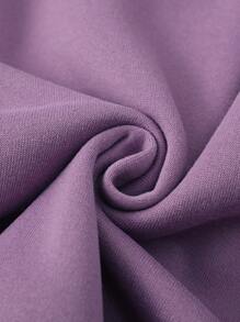 SHEIN EZwear Slogan & Christmas Print Thermal Pullover - Lilac Purple - View 3