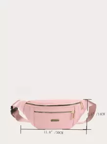 牛津布腰包，女士大容量腰包金屬裝飾單肩包