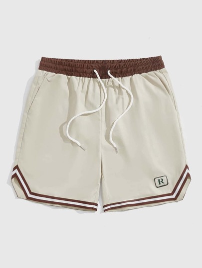 Prep Pantaloncini con coulisse in vita a righe con lettere, per la scuola