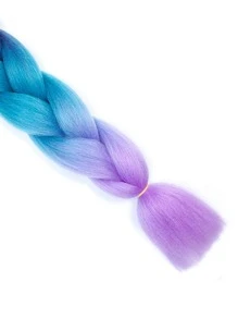 Braiding Hair Extensions For Women 1 Pack 100g/Pack 24Inch High Temperature Ombre Jumbo Synthetic Braiding Hair For Twist Crochet Braids (Purple-Lake Blue-Light Purple) - Multicolor - View 5