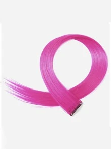 5pcs Set Colorful Clip In Synthetic Hair Extension Long Straight  For Women Girls With Cosplay - Hot Pink - View 6