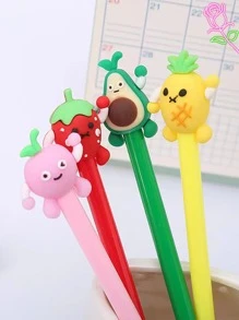 4入組卡通水果設計隨機圓珠筆 - 彩色 - 查看 1